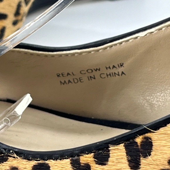 Ellen Tracy Cheetah print leather Wedge slides.  SZ: 6.5. - Picture 4 of 10